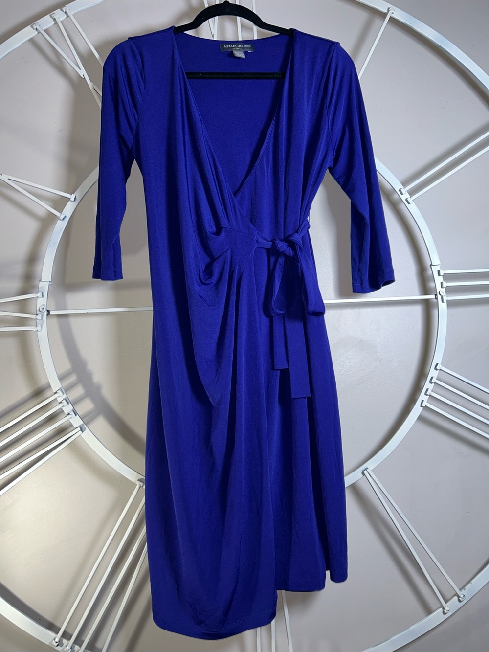 A Pea in the Pod Royal Blue Maternity Wrap Dress Size Medium